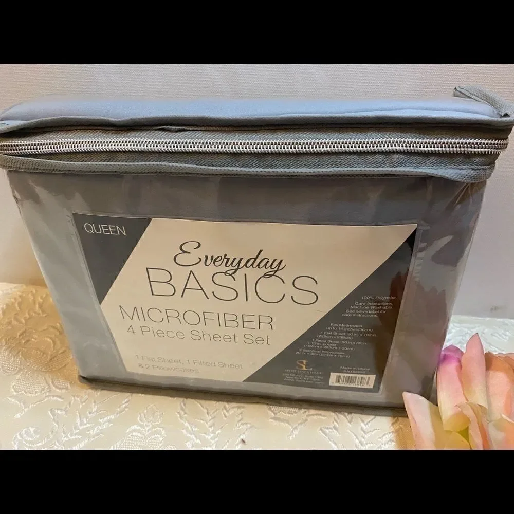 🥀Everyday Basics  4 Piece Sheet Set size :Queen